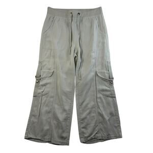 XCVI WEARABLES S Small Crop Cargo Pants Pull On Women’s Green Pockets Lagenlook